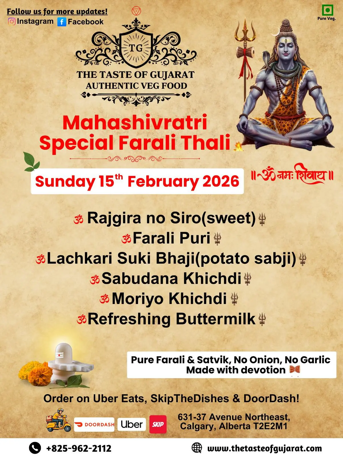 The Taste of Gujarat - Special Offer on Gujarati Food in Calgary